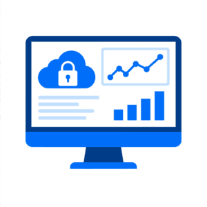 Beispielgrafik Monitor mit symbolischer Ansicht eines Cloud-Dashboards.